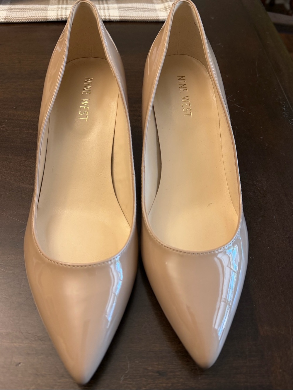 Nine West Nude Patent Pointed-Toe Pumps